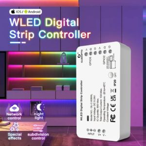 WLED Strip Controller LED Lighs Over 100 Dynamic Lighting Modes DIY WiFi APP Control 800 IC RGB RGBW No Need Hub