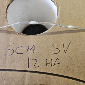 Seed Led String Lights 5cm pitch 5volts 12ma 5.5 Meters Roll 20 Leds By Meter 20awg Wire